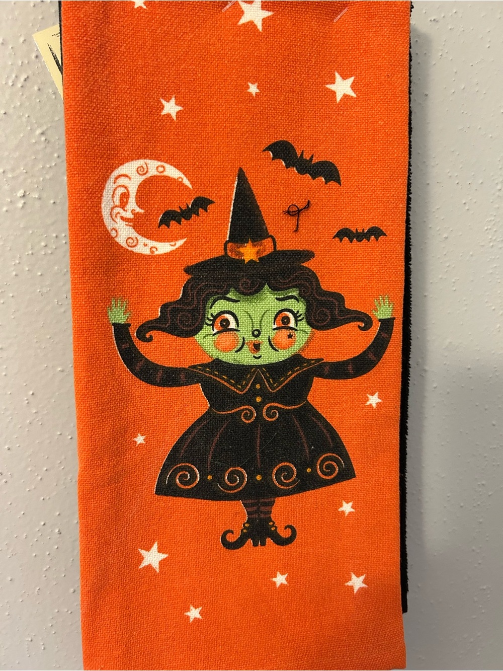 Joanna Parker 3 Kitchen Dish Towel Set - Halloween Witch & Ghost Orange & Green